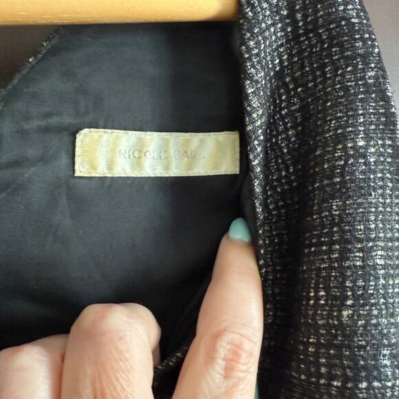 NICOLE FARHI | Gray Wool Blend Tweed V Neck Sheath Knee length Skirt | Size 10 - Picture 5 of 10